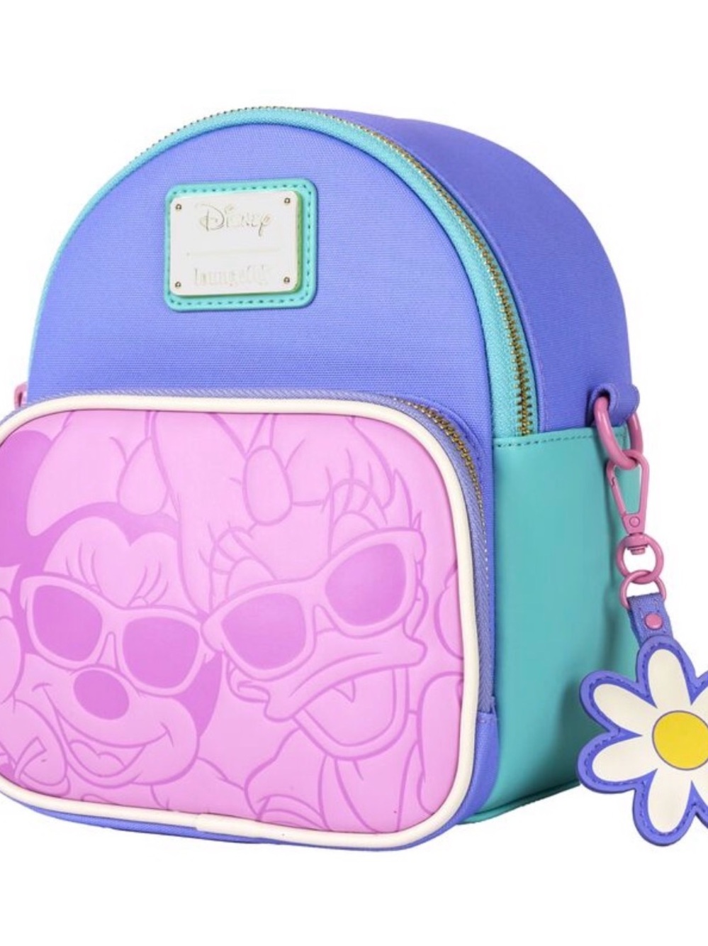 Loungefly Daisy Duck 85th Anniversary Minnie Mouse Convertible Mini Backpack